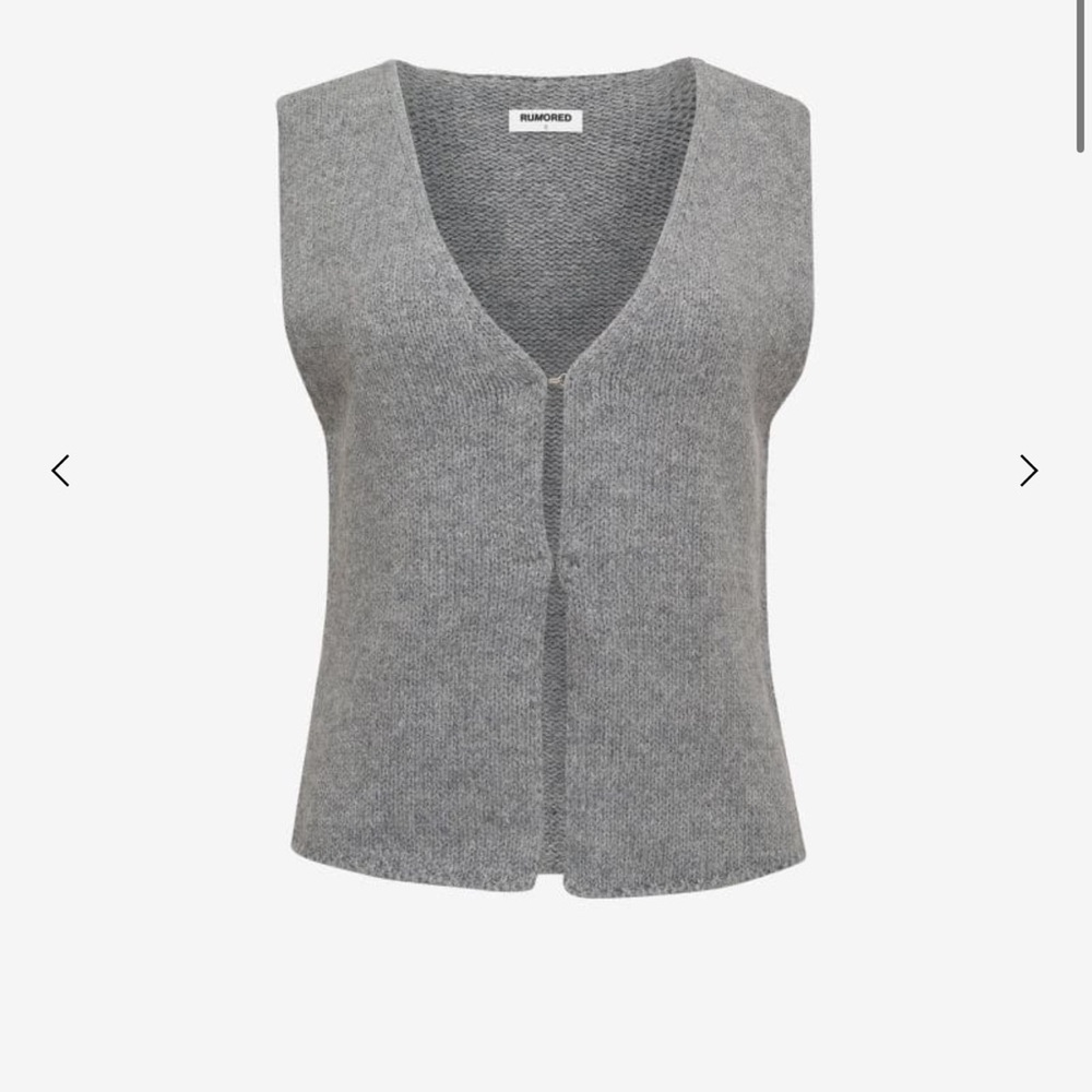 Gray Knit Sleeveless Cardigan